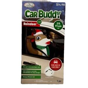 Christmas Inflatable Reindeer Rudolph Car Buddy‎ Air Blown 3ft LED